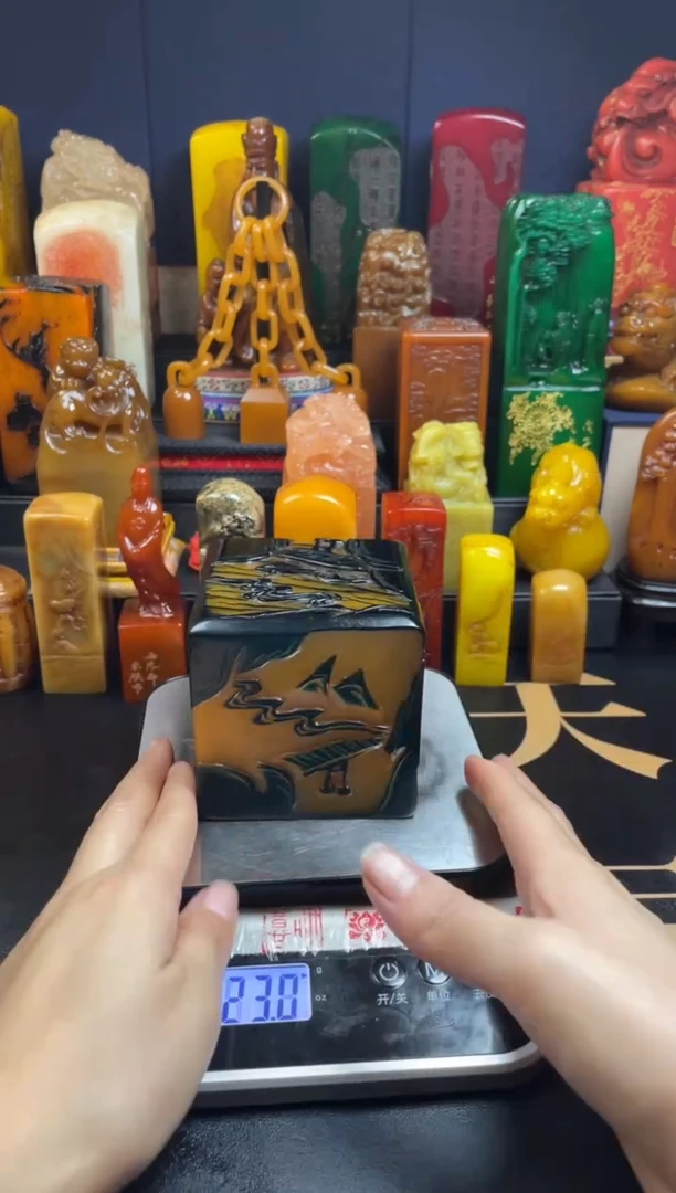 【闪购商品】寿山石印石乌鸦皮田黄8*8