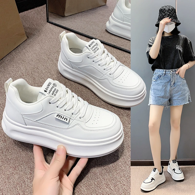 鞋子女鞋春秋运动鞋小白鞋板鞋百搭春季网红厚底ins韩版厚底白鞋