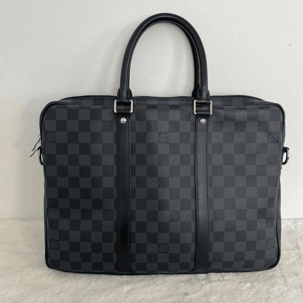 99新 LouisVuitton/路易威登 97新/3328/3064黑棋盘格手提公文包