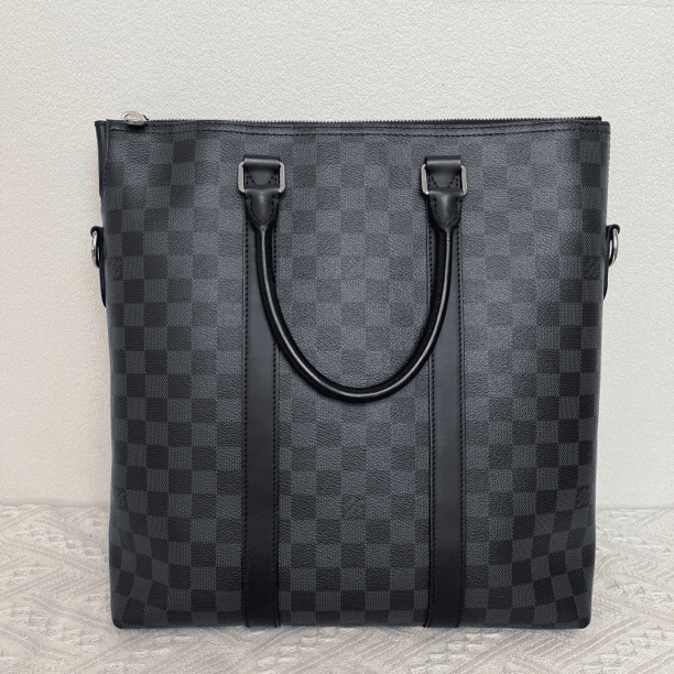 99新 LouisVuitton/路易威登 2925/芯片款黑棋盘格手提公文包98新
