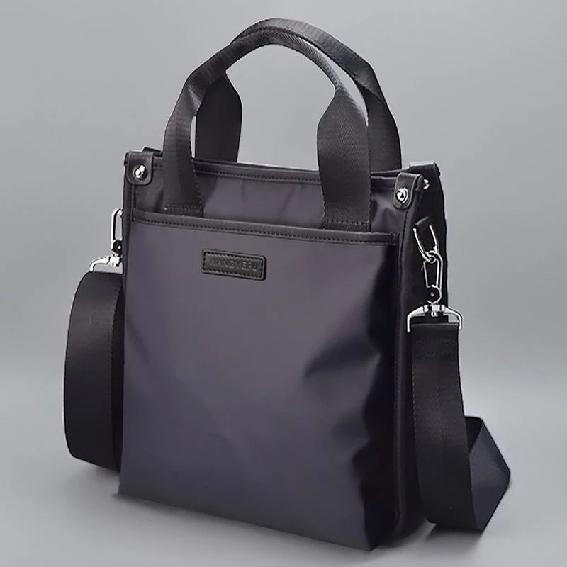 竖款手提包男商务休闲 牛津布包男士公文包尼龙帆布 单肩斜挎男包