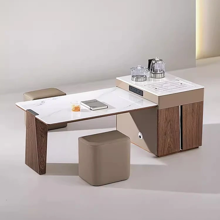 意式极简轻奢微晶石岛台功夫茶几客厅家用大小户型现代简约泡茶桌