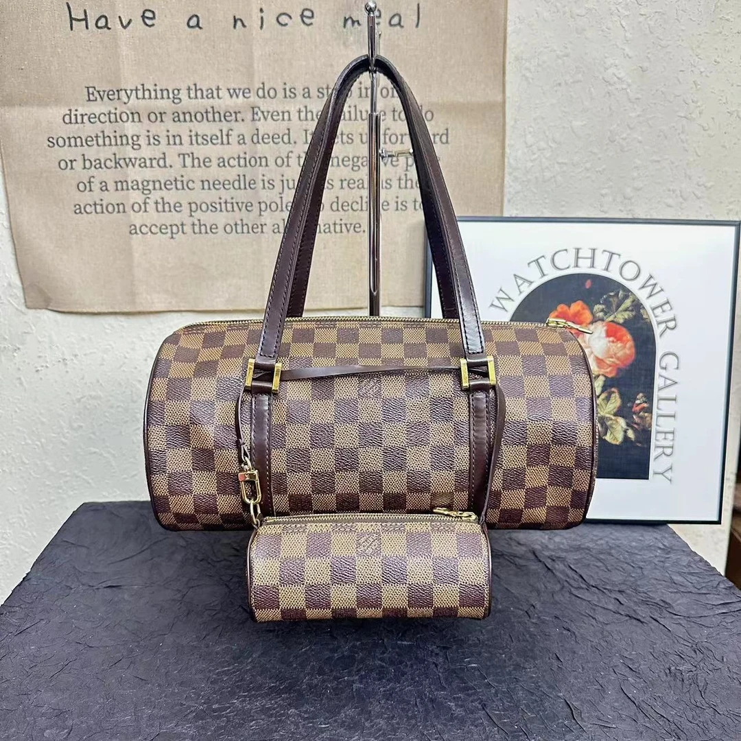 95新 LouisVuitton/路易威登 lv棋盘格巴比龙30子母/手提包单肩包