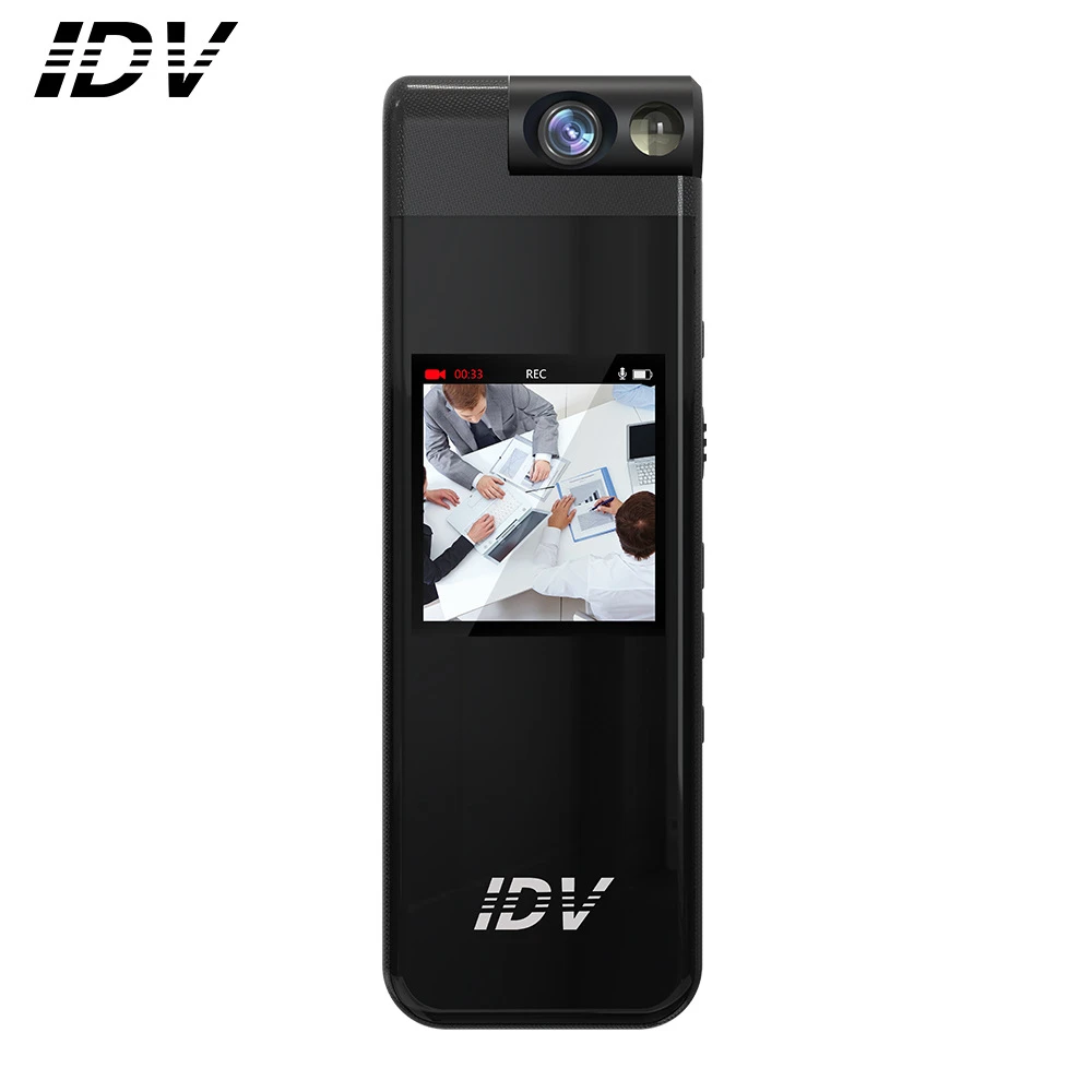 2K高清录像录音 180旋转带屏摄像机执法记会议录仪夜视补光LED