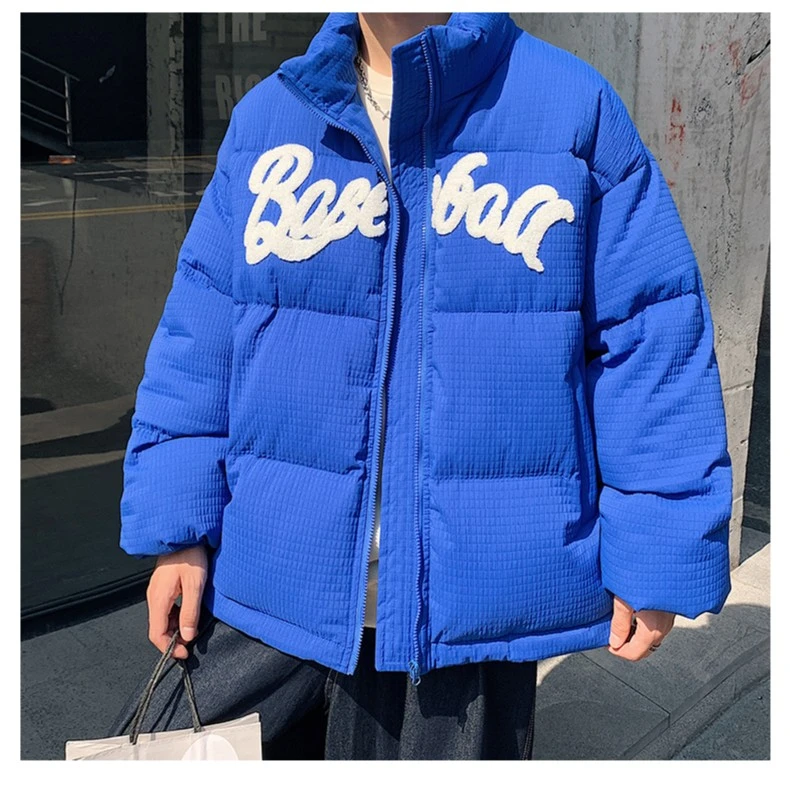 冬季男士毛巾绣棉衣情侣潮牌棉服外套情侣外套休闲百搭港风加厚