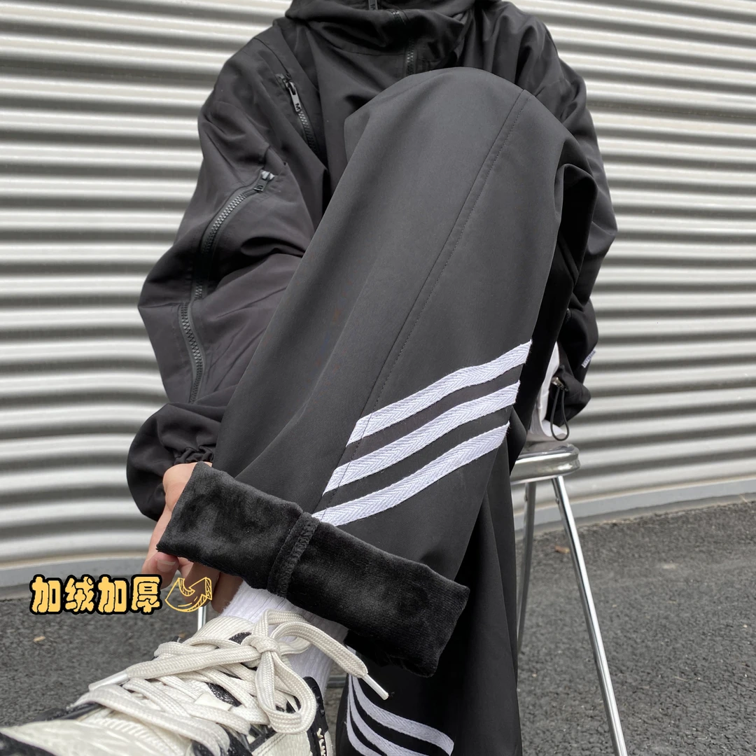 秋冬新款防水冲锋裤男大码休闲百搭潮流保暖加厚休闲裤直筒高街