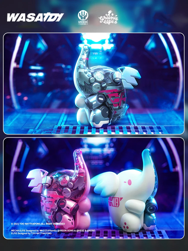 正版Lamtoys半机械小飞象盲盒潮玩手办公仔生日礼物车载男女摆件