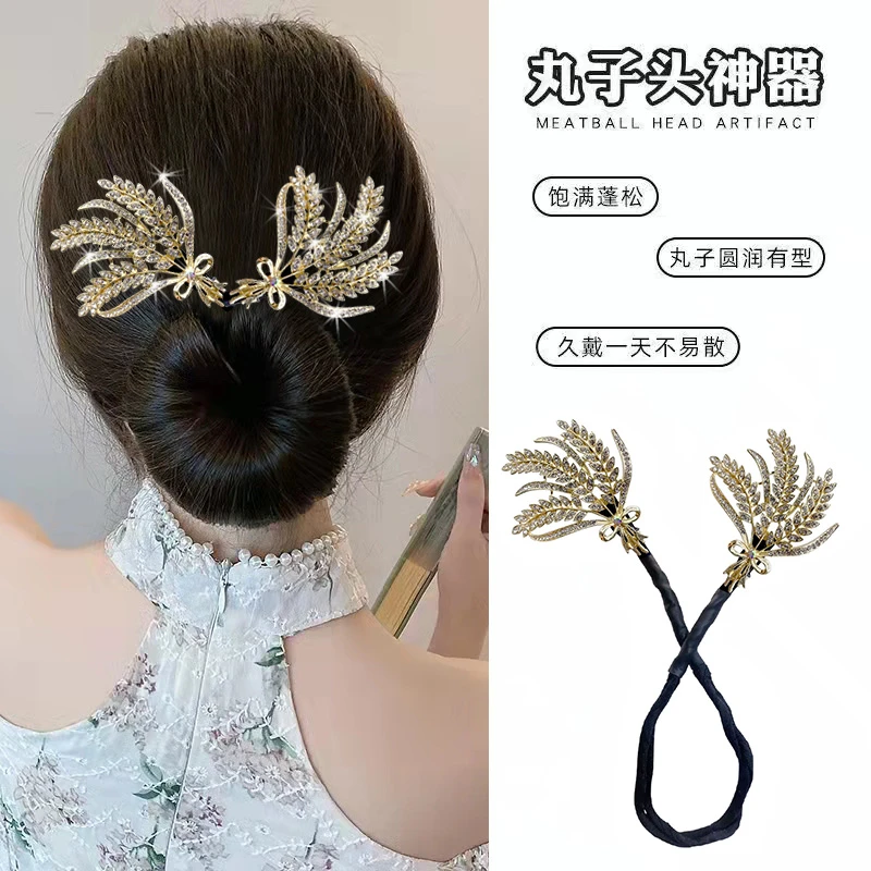 ODF 合金发饰 麦穗盘发神器女懒人花苞头扭扭夹低丸子头发饰头饰
