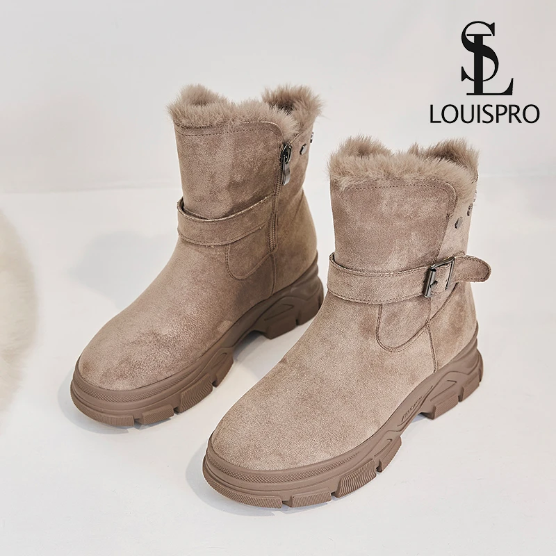 【意式名品LOUISPRO】冬季加绒厚底雪地靴休闲时尚中筒百搭女士