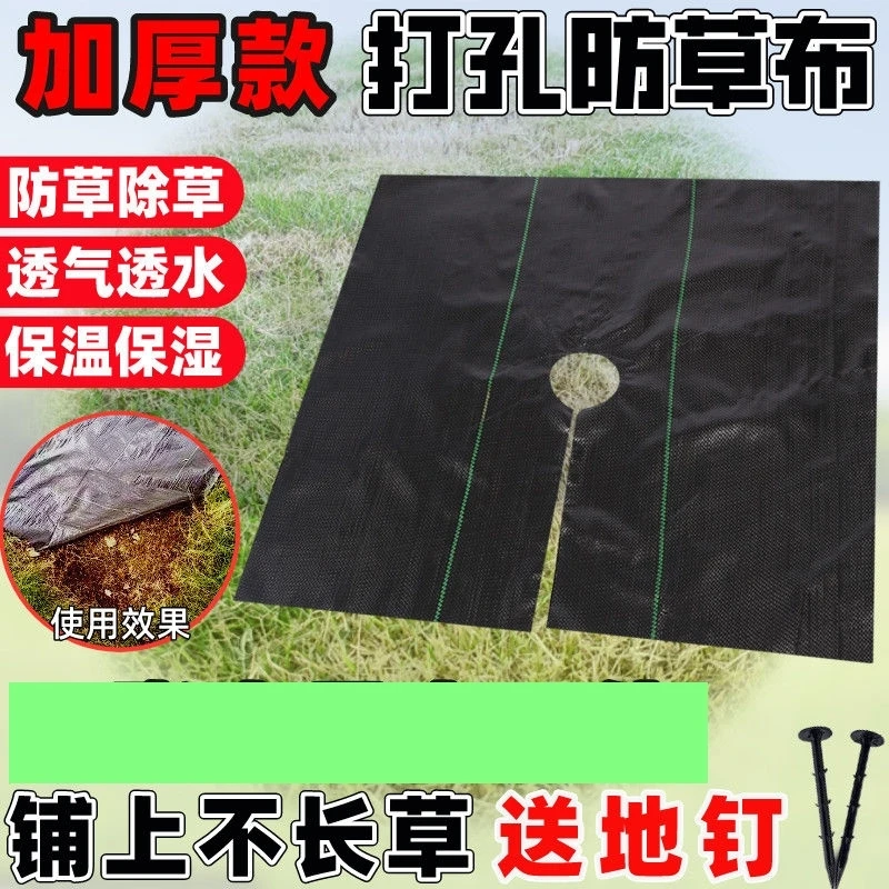 切片打孔防草布除草布盖草抑草遮草布透气透水抗老化果树园艺地布