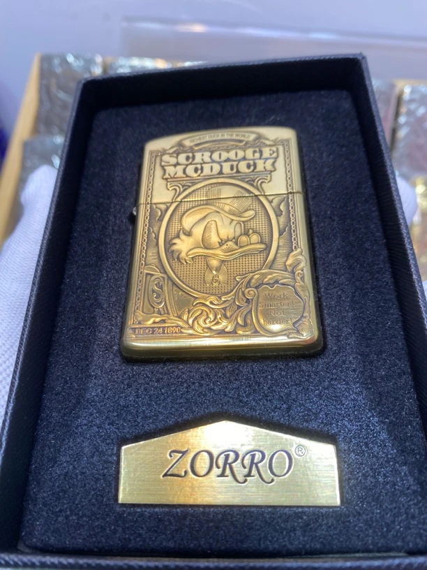 ZORRO 唐老鸭 902S盔甲 纯铜防风3D浮雕 男士生日礼打火机