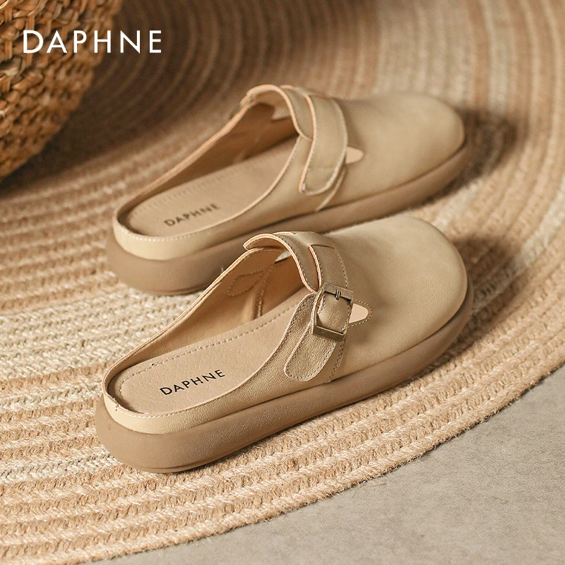 达芙妮穆勒鞋女包头勃肯鞋2025新款秋季外穿半拖鞋懒人一脚蹬平底