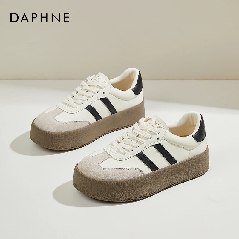 达芙妮德训鞋女款2025新款秋季爆款女鞋子厚底小白鞋运动休闲板鞋