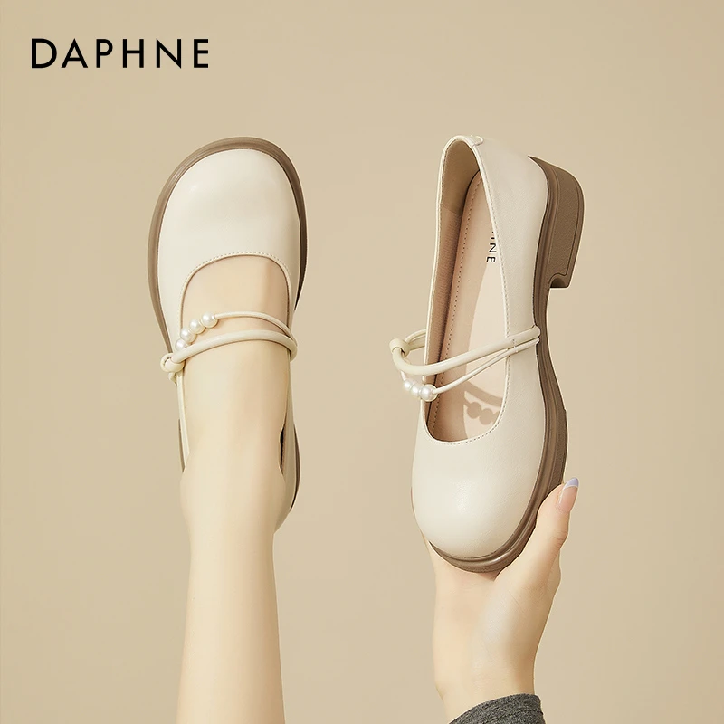 达芙妮法式浅口玛丽珍女鞋2025秋季新款舒适配裙子平底单鞋小皮鞋