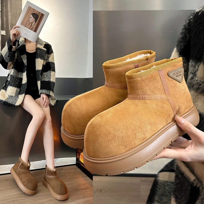 雪地靴女加绒加厚棉鞋冬季2024新款保暖鞋雪地棉女款雪地鞋面包鞋