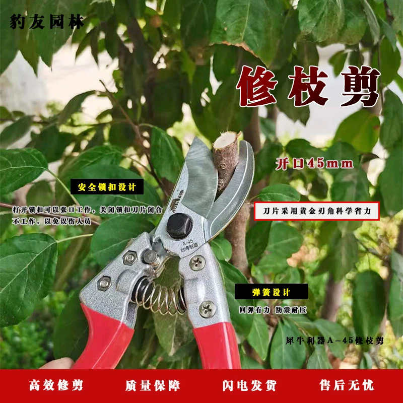 果木园林别墅庭院修枝剪刀回弹有力防震耐压刀口锋利最大开口45cm