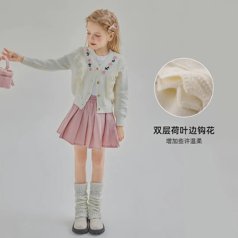 2024春女童中大童亲子针织开衫64105A087