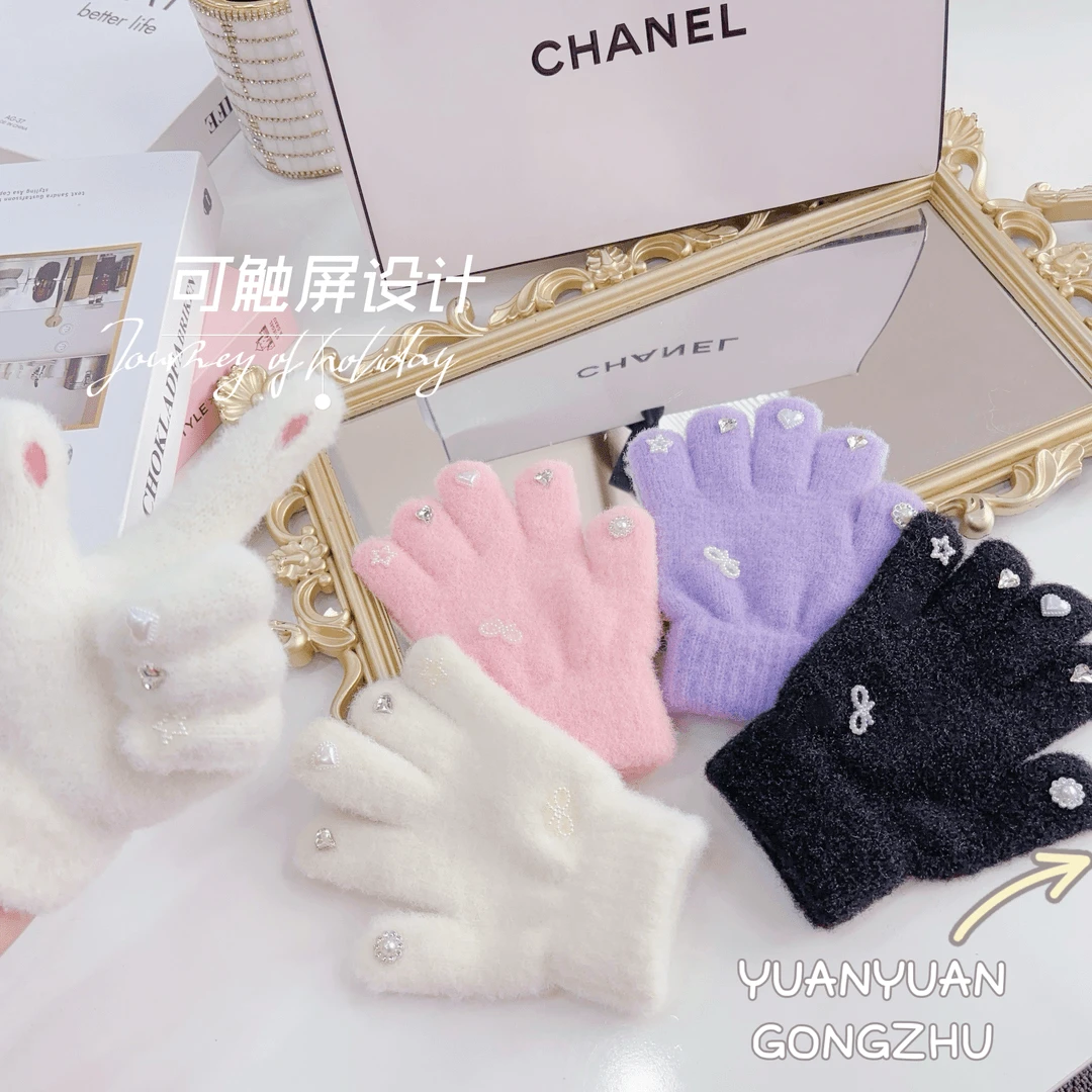 儿童女童冬季防风保暖手套14475A014