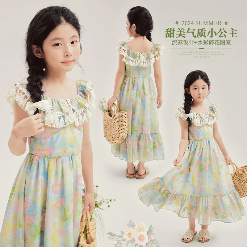 【油画郁金香】夏女童百搭清凉连衣裙14262Y155
