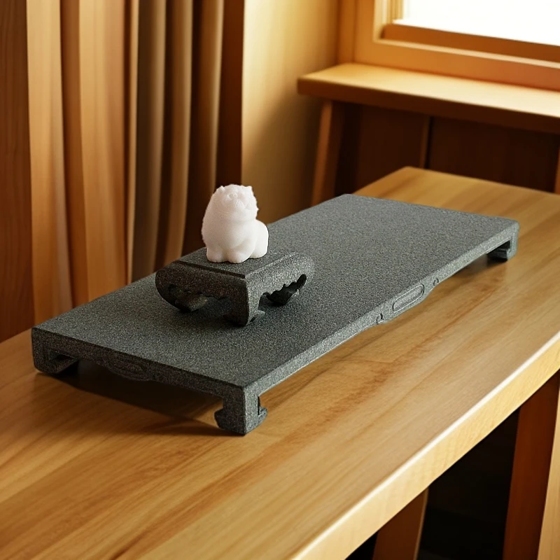 天然青石底座复古案台简约明式座托整石手工雕刻艺术桌面摆件台几