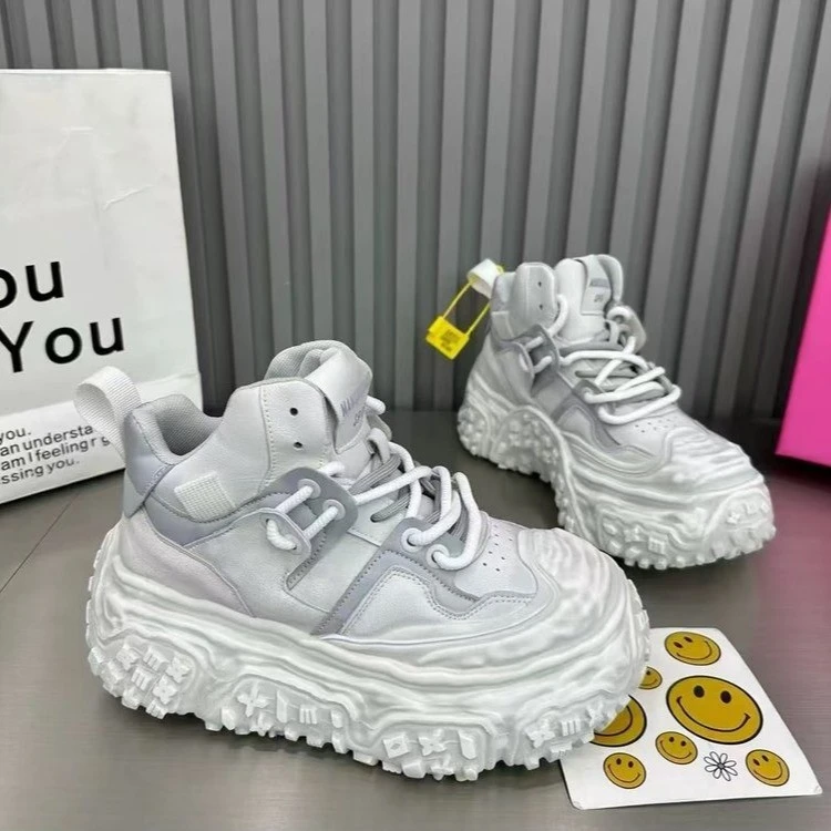 欧洲站老爹鞋女2024秋季新款厚底增高运动休闲轻便百搭擦色溶解鞋