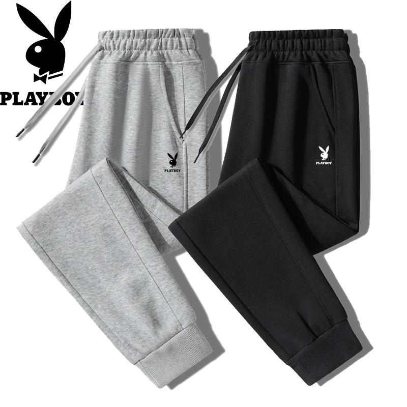 PLAYBOY花花公子秋季休闲裤春秋款男士卫裤小脚裤透气保暖裤子
