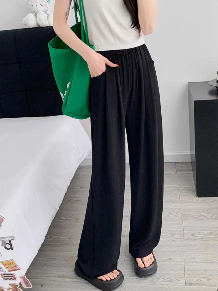 那简家 【有口袋山本裤】239夏季垂感松弛显瘦抗皱休闲直筒阔腿长裤