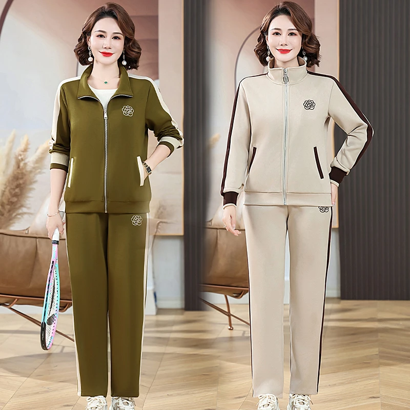 春秋季时尚套装40岁50岁气质妈妈装宽松洋气减龄显瘦休闲二件套