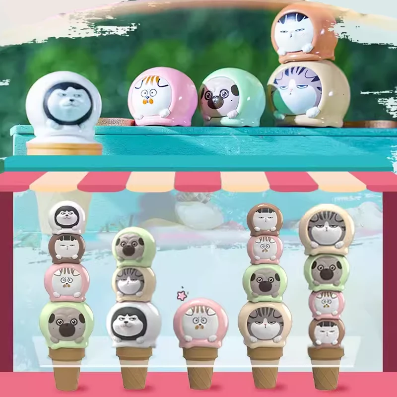 【开盒不退不H】吾皇万睡吾皇猫冰激凌叠叠乐盲袋盲盒可爱迷你萌粒