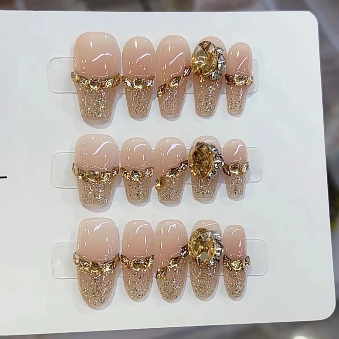 纯手工光疗穿戴美甲巴黎往事成品重复使用美甲贴片可拆