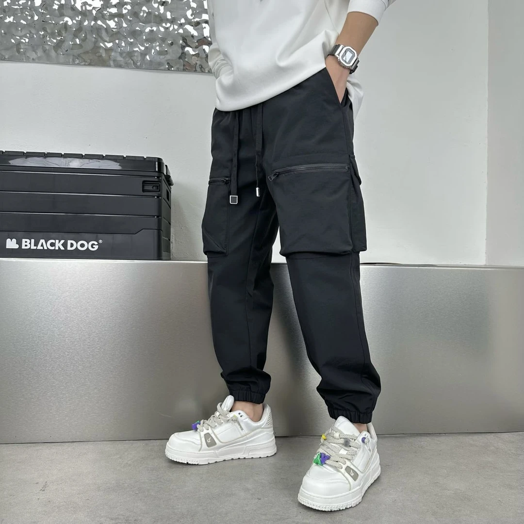 2023秋季新款多口袋休闲裤卫裤运动裤长裤百搭潮流工装裤8671