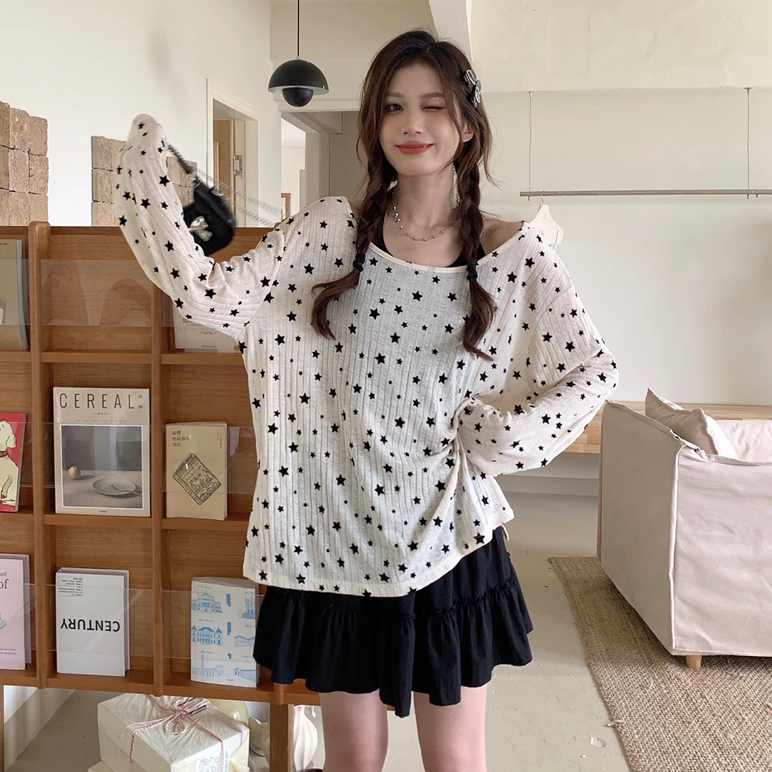 吵吵家长袖针织衫星星设计感小众45349