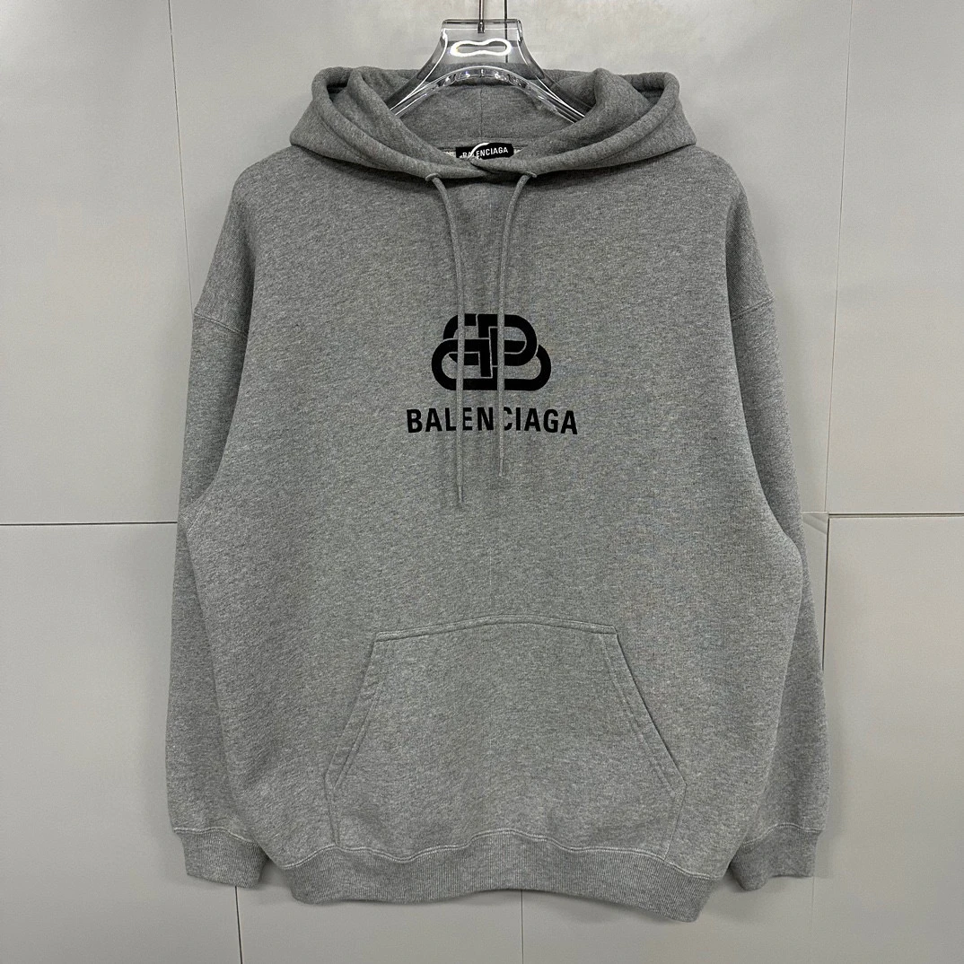 99新  Balenciaga巴黎世家锁扣印花水洗做旧连帽卫衣 XS码 D13600