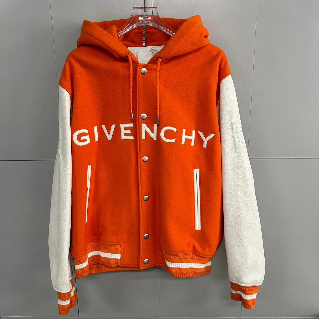 全新未使用  Givenchy纪梵希 拼接连帽棒球服外套 56码 D14716
