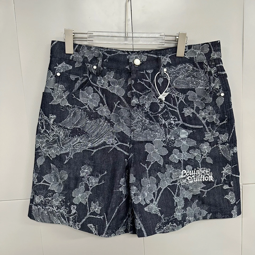 全新未使用  LV SS24 菲董联名花卉满印logo短裤 36码 D13948
