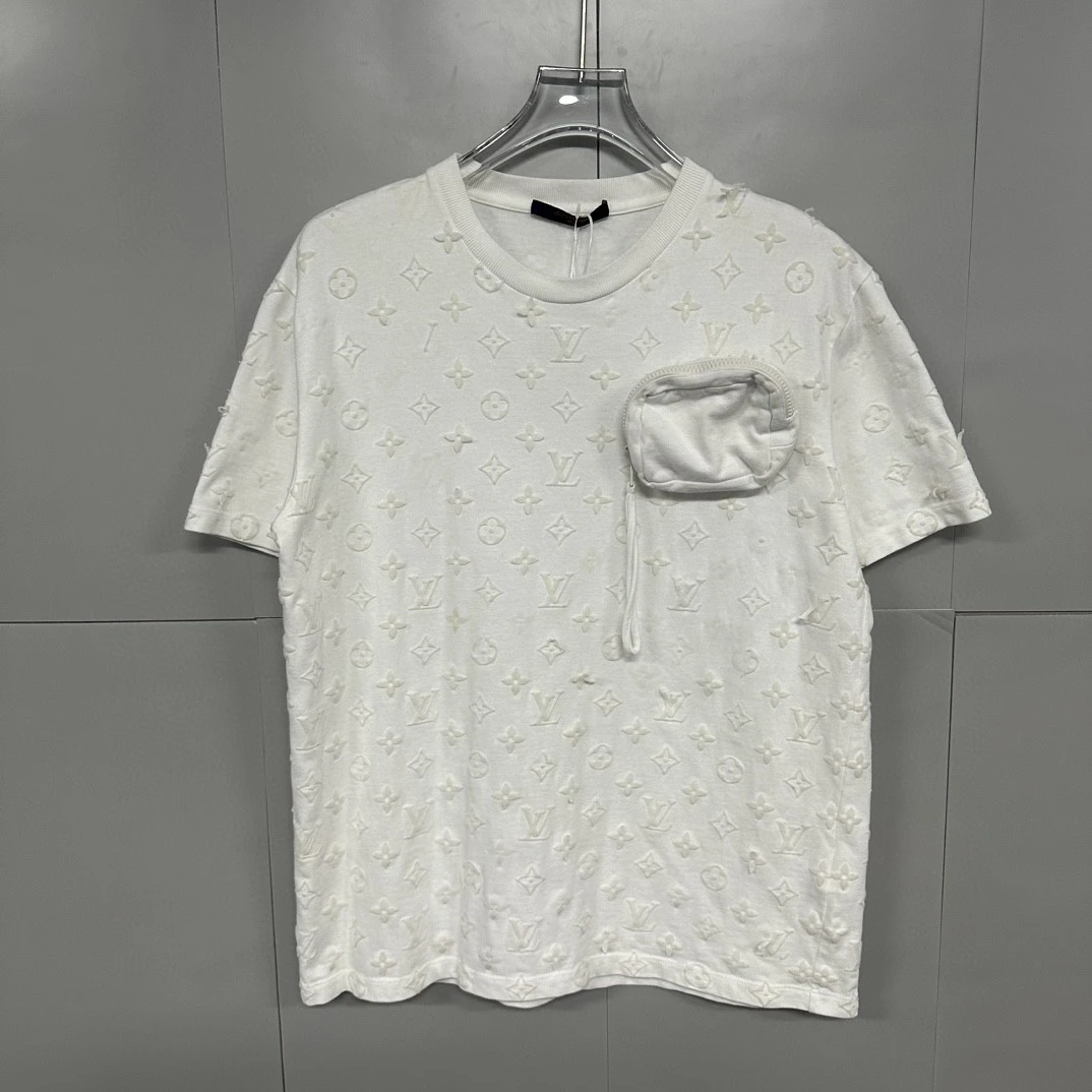 95新 LouisVuitton/路易威登 魔术贴植绒满印口袋短袖 L码 D11869