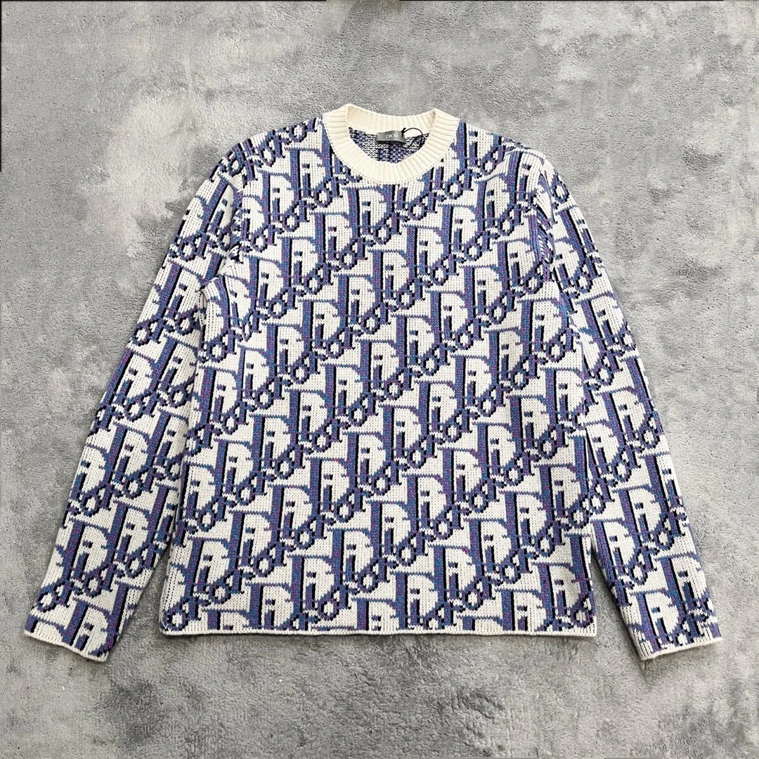 全新未使用 DIOR/迪奥 istussy联名满印圆领毛衣 XS码 P00101