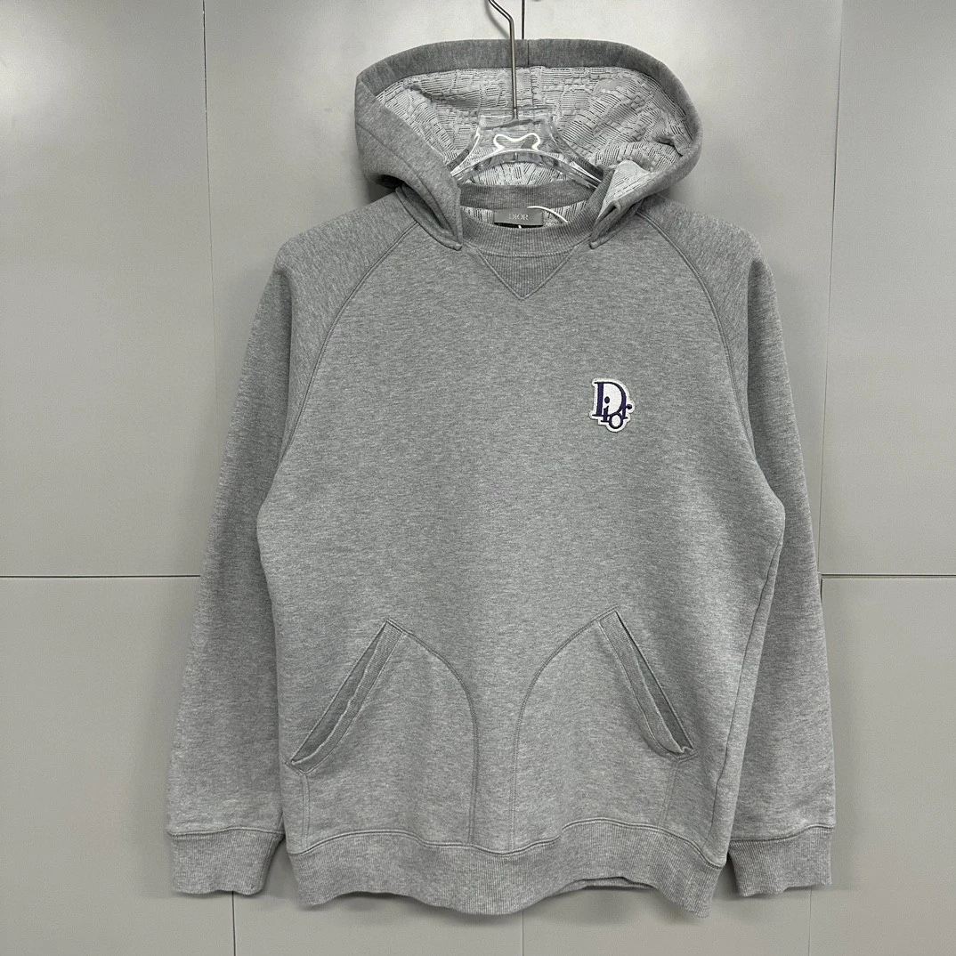 全新/Dior迪奥刺绣logo内里满印连帽卫衣 M码 D11913