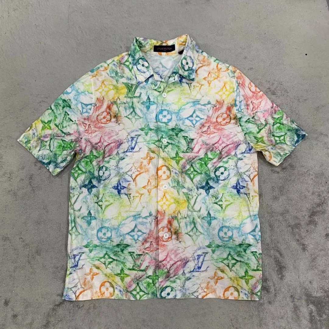 全新未使用 LouisVuitton/路易威登 蜡笔涂鸦满印短袖 M码 D13513