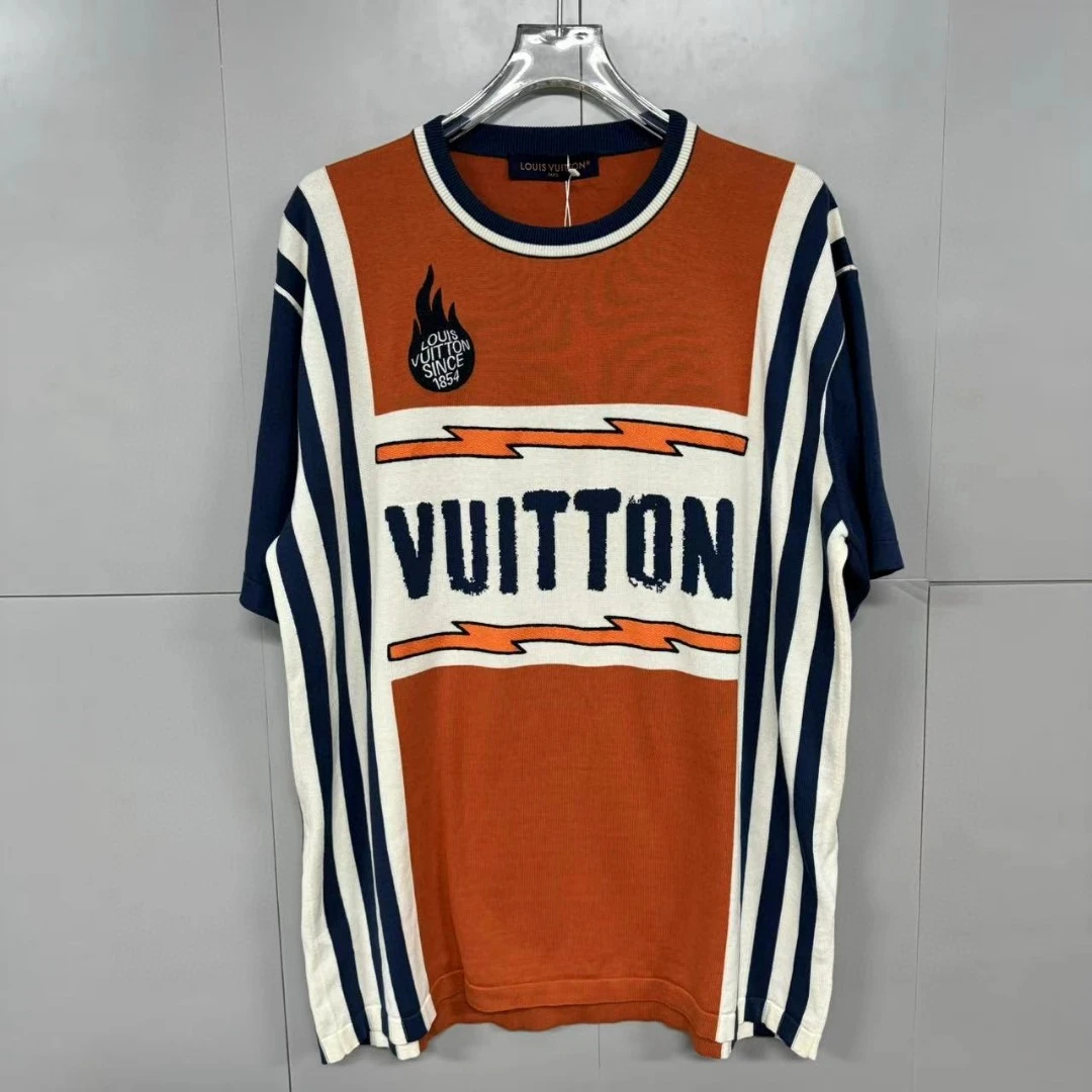 未使用 LouisVuitton/路易威登 SS24火焰撞色短袖 XXL码 D13721