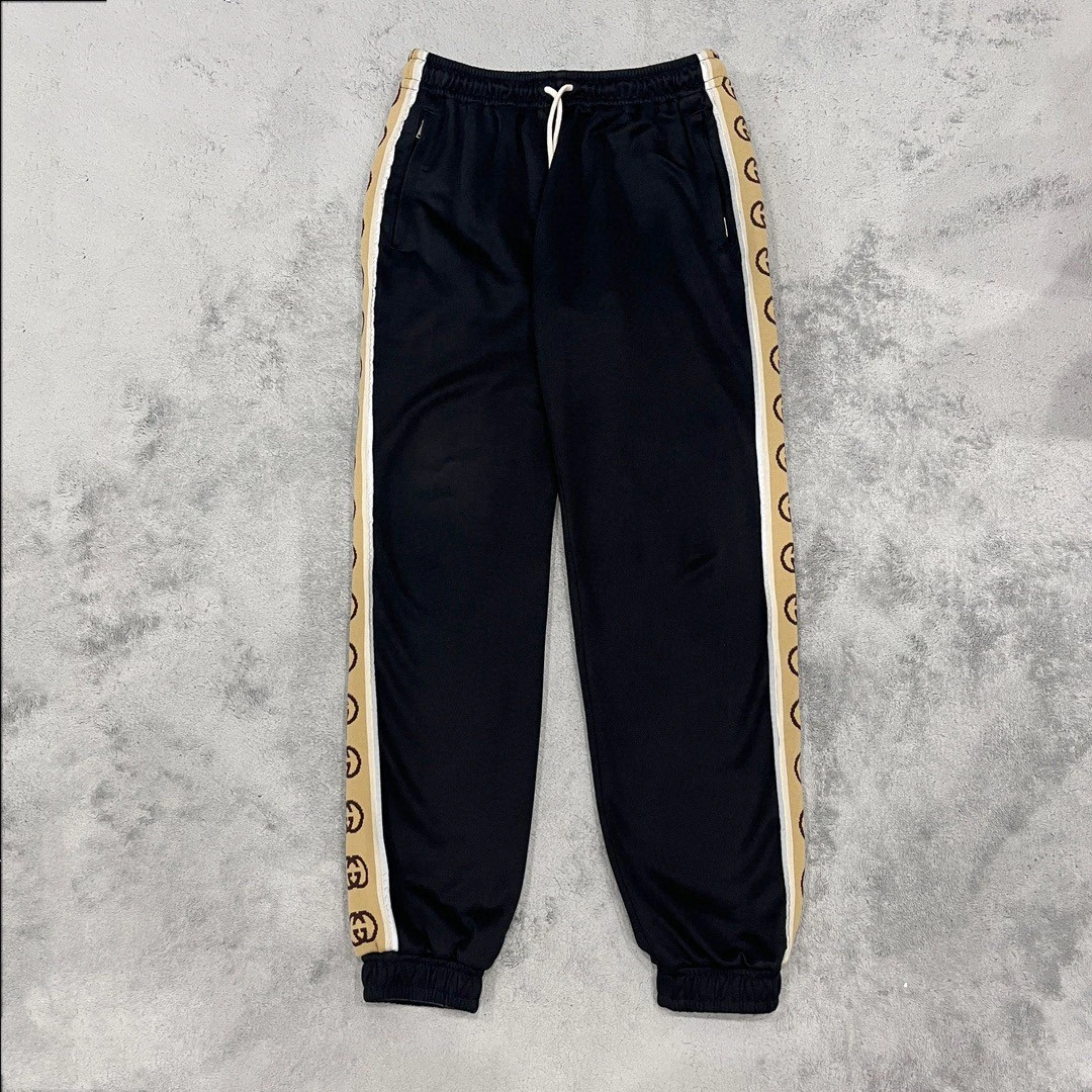 95新  Gucci 古驰 经典3M反光logo织带长裤 M码 D12006