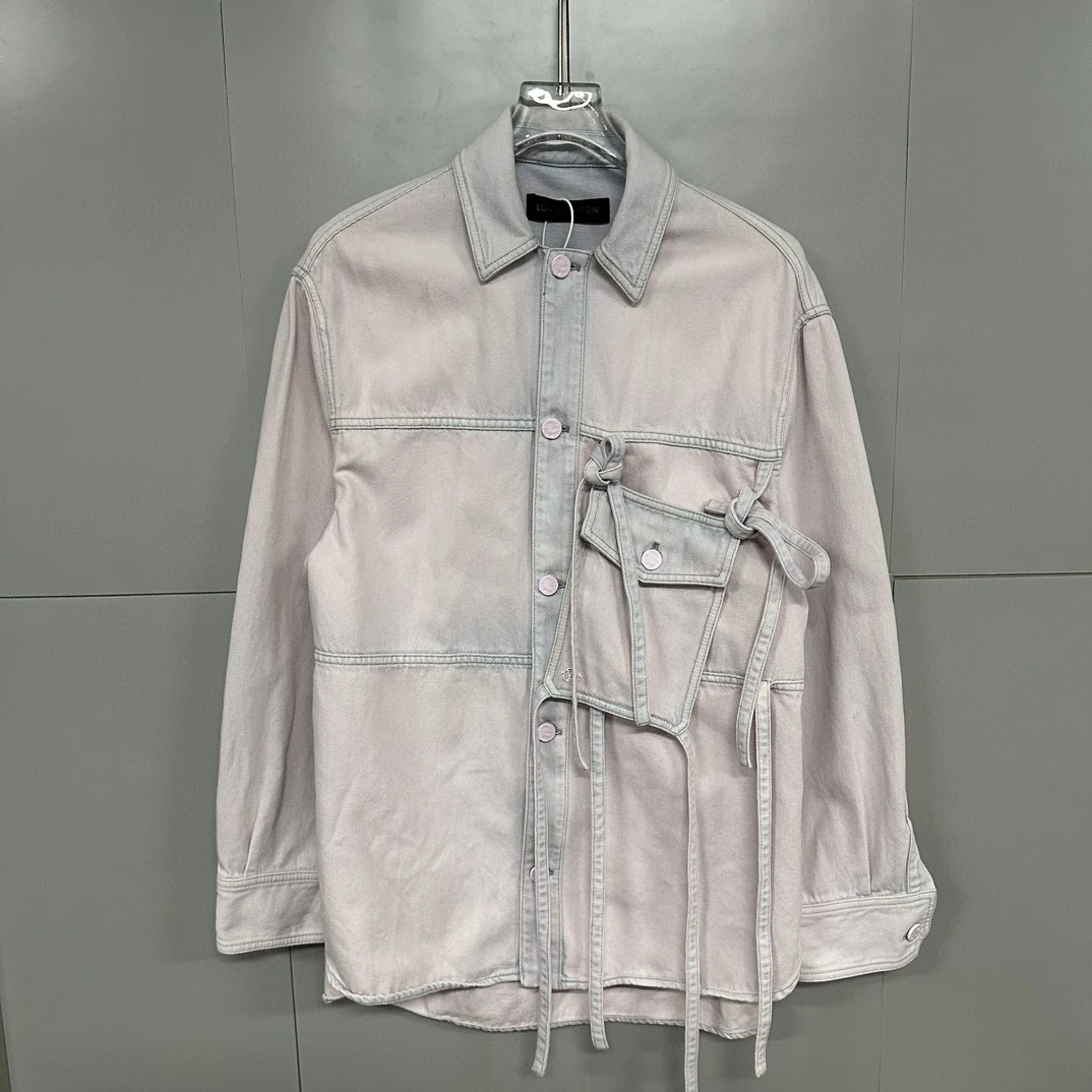 90新 LouisVuitton/路易威登 紫色渲染飘带牛仔外套 XS码 D12581