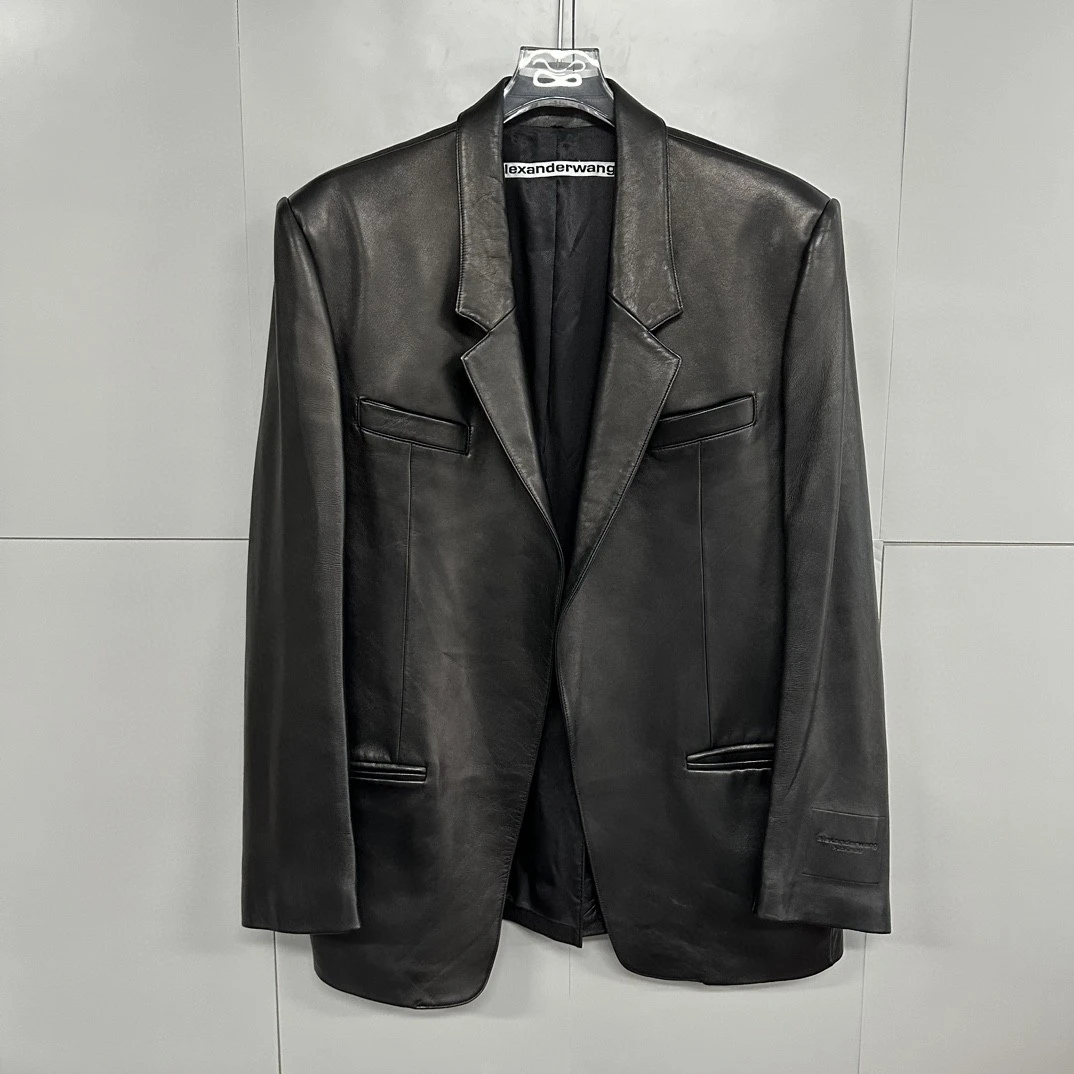 99新  Alexanderwang 亚历山大王羊皮西装外套 S/M码 D12042