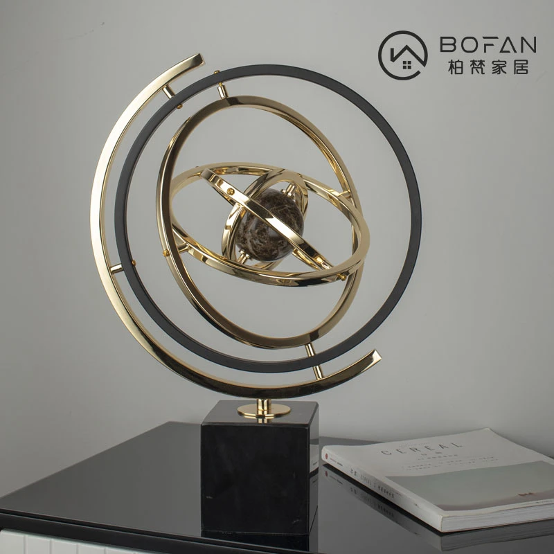 bofan/柏梵  现代轻奢地球仪摆件书房办公室高端简约工艺品摆件