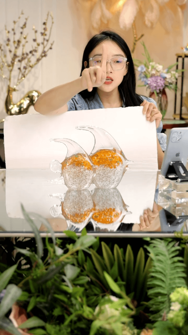 【闪购商品】橘色琉璃鱼一对