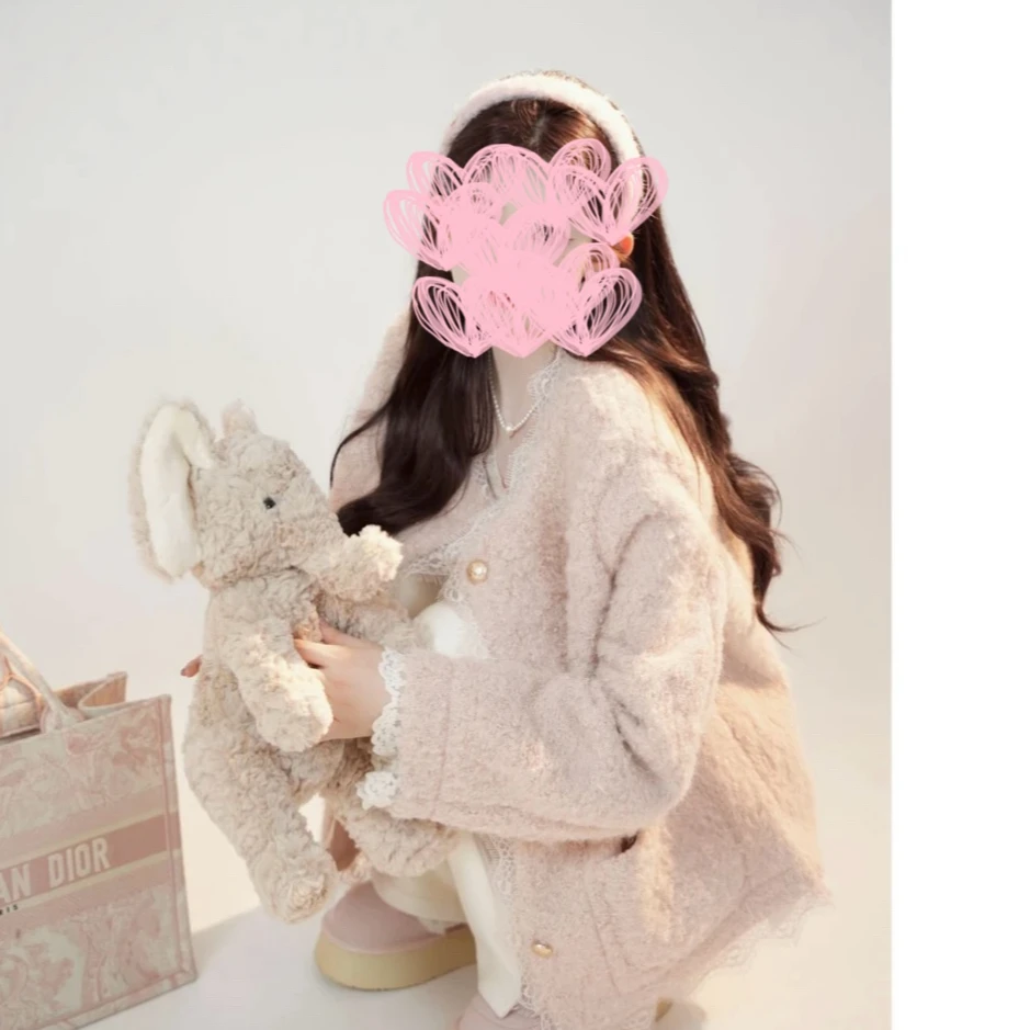 柏林粉雾 2024新款外套预洋气加厚秋冬时尚慵懒甜美