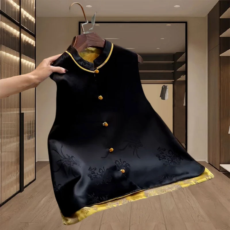 高端新中式马甲女款春秋季2025爆款复古国风唐装外搭背心马夹外套