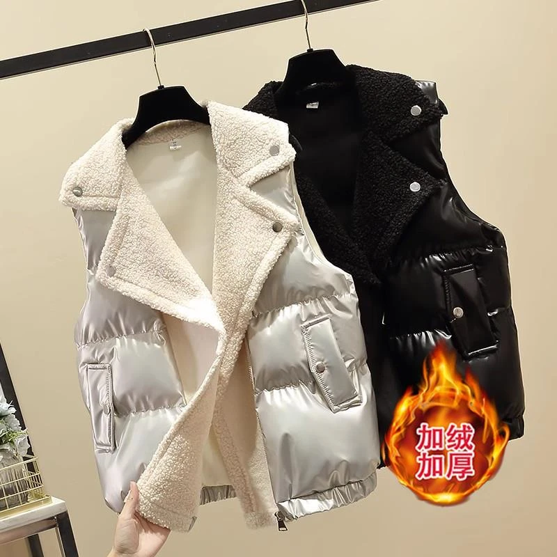 外穿洋气时髦马夹秋冬新款加绒加厚坎肩背心外套时尚休闲保暖马甲