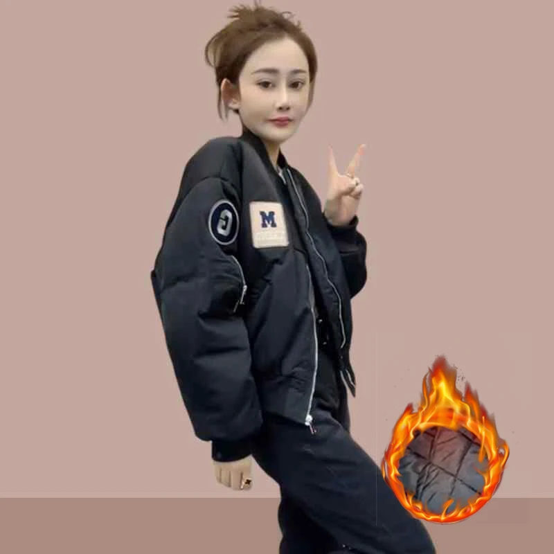 欧货飞行员夹克外套女2025新款爆款秋冬休闲加厚保暖棒球服上衣