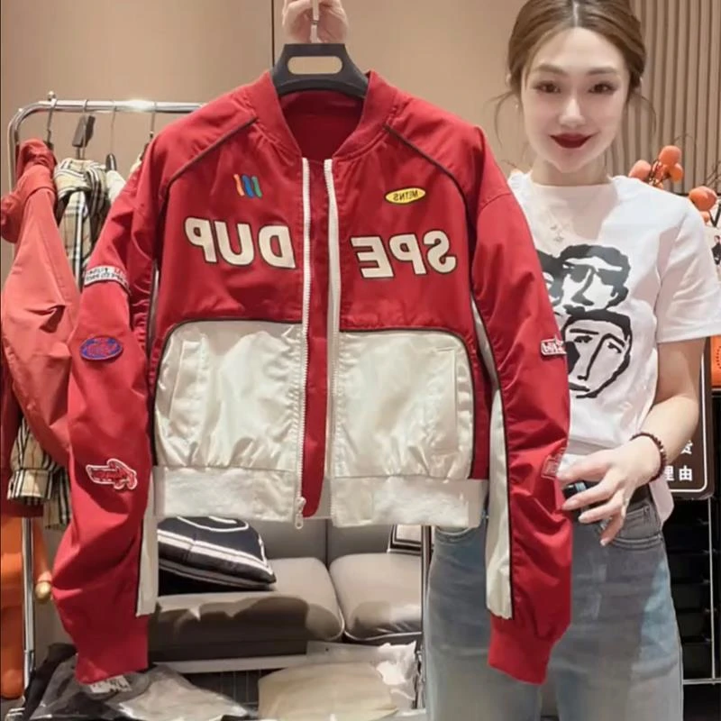 设计感机车服外套女春秋款欧货时髦洋气宽松休闲棒球服夹克上衣潮